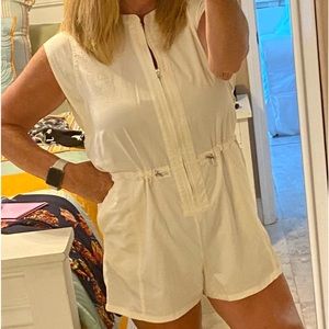 White romper, worn twice, perfect condition. Elastics waste has draw string.